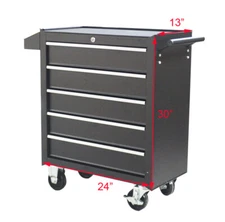 Tool Car with Wheels 5 Drawers Heavy Duty Locking System Box Cart 239315