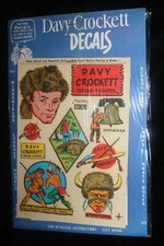 Vintage Davy Crockett "Indian Fighter" Decals 1950's Set Of 9 FACTORY SEALED