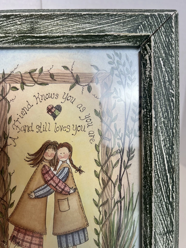 5x7 Green Painted Wood Vintage White Speckled L Spivey Friend Art Picture Frame - image 4 of 4