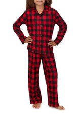 Girl's Boy's Red Buffalo Check 2-Piece Christmas Pajamas Set Pajamarama 4/5 XS