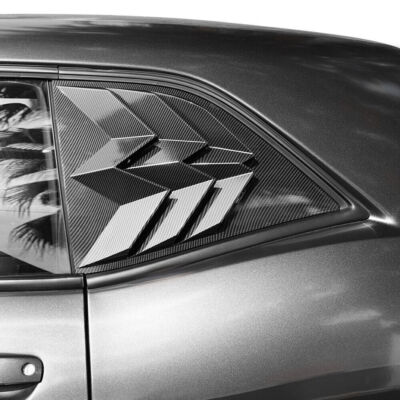 2x Carbon Style Side Window Scoop Louvers Cover Vent For Dodge Challenger 08~23