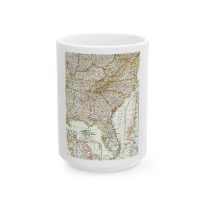 USA - Southeastern (1958) (Map) White Coffee Mug