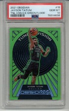 2021 PANINI OBSIDIAN TUNNEL VISION E/E GREEN FLOOD JAYSON TATUM PSA 10 LOW POP