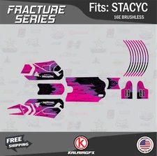 Graphics Kit for STACYC 16E Brushless Electric Bik (All Years)  Fracture-magenta
