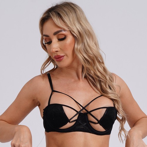Damen Büstenhalter Durchsichtige BH Balconette Büstenhebe Ungefüttert Top Sexy - Bild 7 von 46