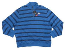 Chaps Reversible 1/4 Zip Pullover Sweater Size XXLarge Blue Striped Mens
