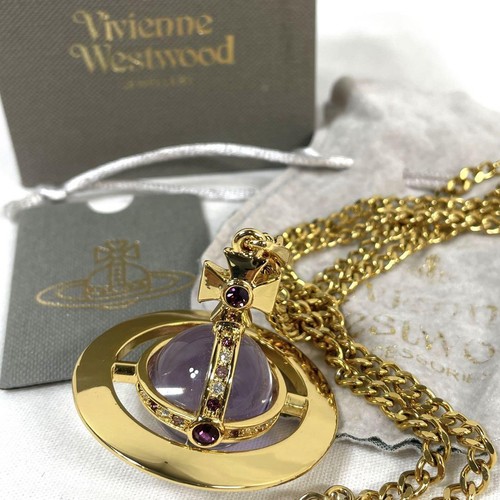 Vivienne Westwood Gold and purple Giant Orb Necklace Beauty products  accessory