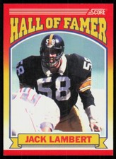 1990 Score Jack Lambert Pittsburgh Steelers #598
