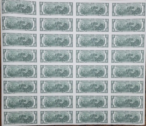 $2 UNCUT $2x32 2013 US CURRENCY MONEY NEW FACTORY SEALED IN TAMPER PROOF TAPE - Picture 2 of 4