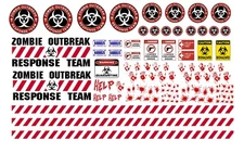 1:24 1:25 G scale model car zombie response team markings waterslide decals