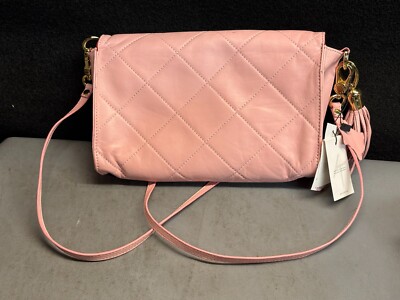 ケリー✾ Kelly Tooke Blush Pink Flap Leather Crossbody w/ Red Lining - NWT