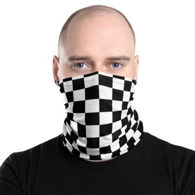 Checkered Racing Drifting Car Flag Face Mask Neck Gaiter