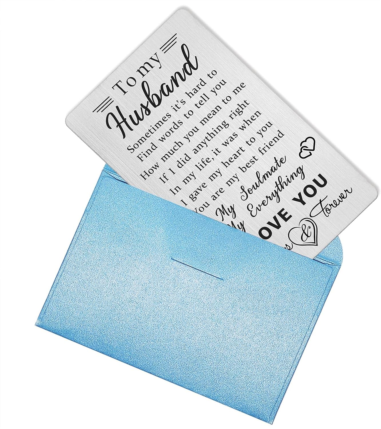 Vesberkl Engraved Metal Husband Wallet Card - Sentimental Gift For Him