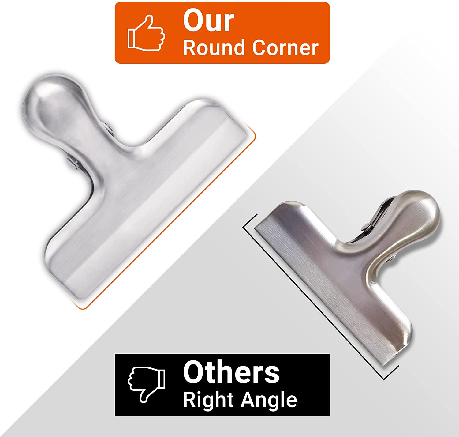 6 Pack Bag Clips, Stainless Steel Chip, Chip Clips Food Clip, Heavy Duty Air Tig