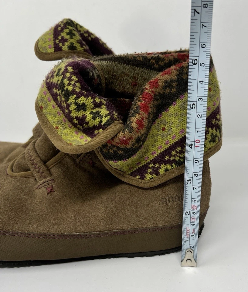 Ahnu Himalaya Marrón Gamuza Botines Cuero Multicolor Tejido Puño F8013E Talla 7.5 Foto 2 de 4