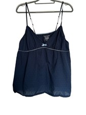 Faded Glory Women's Navy Blue Eyelet Babydoll V neck Camisole Tank Top Size 2X