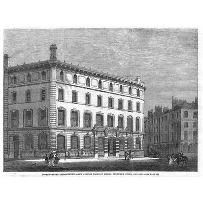 LONDON New Auctions Rooms of Debenham & Store Covent Garden - Antique Print 1860