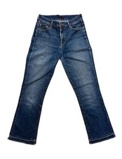 Mother Jeans The Insider Crop Undone Hem Size 25 Medium Wash Stretch Made In USA