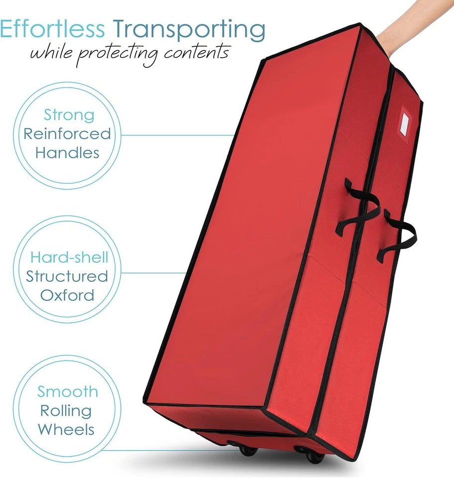 Hearth & Harbor Wrapping Paper Storage Container with Ribbon Extra Large, Red  - Image 3 of 4