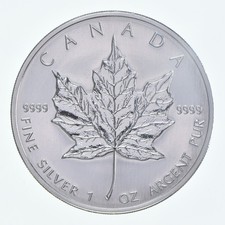 Better Date - 2004 Canada 5 Dollars - 1 Oz Maple Leaf World Coin- Silver *347