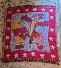 VTG Beacon Winnie The Pooh Throw Blanket/Tapestry Piglet Tigger Disney 52 X 56