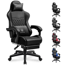 Gaming Chair, High Back Leather Computer Game Chair with Footrest, Ergonomic ...