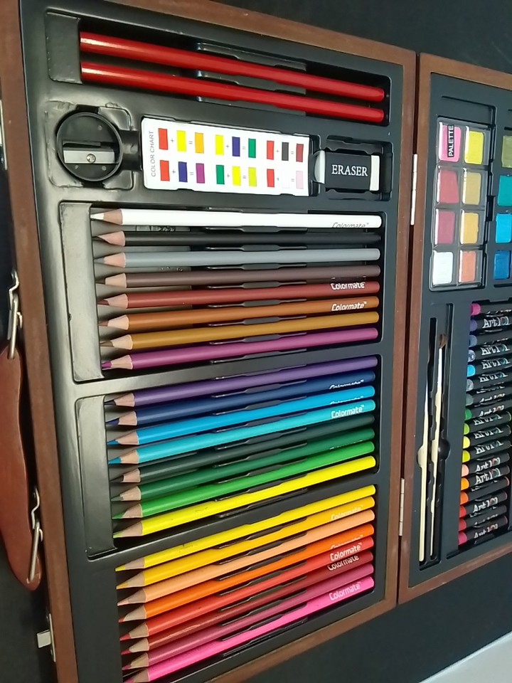 Artists Comprehensive Multimedia Art Set In Wooden Case | eBay UK