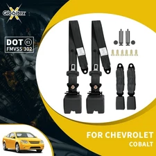 2X For Chevrolet Cobalt 3 Point Safety Adjustable Seat Belt Straps Car Black