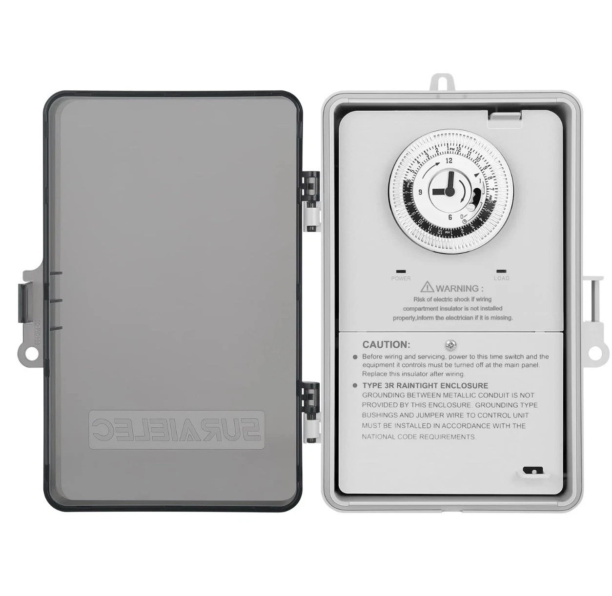 Suraielec Pool Timer, 24-Hour Cycle Mechanical Timer Switch, 40 AMP, 2HP, 120,