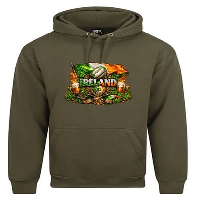 Irland Hoodie Rugby & Fußball Pullover Hoody Sport Fan St Patrick's Day
