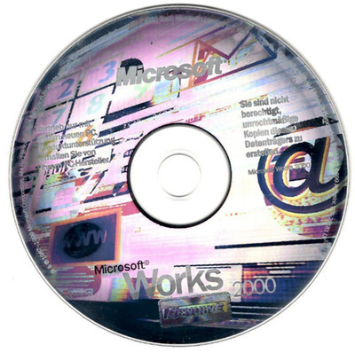 Microsoft Works 2000 - CD ROM OEM Silber gänzend und schillernd Vintage Sammler
