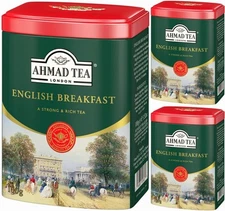 3 x Ahmad Tea  ENGLISH BREAKFAST Black Loose Tea 3 x  Tin 100g / 3.5oz