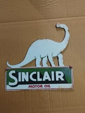 PORCELAIN SINCLAIR ENAMEL SIGN 10x7 INCHES