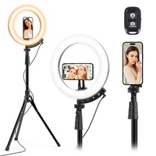 Ring Light LED Tripod Stand 12in 62in Phone Holder Remote TikTok YouTube Live HD