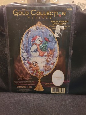 Dimensions Gold Collection Petites SNOW FRIEND ORNAMENT Cross Stitch Kit 8656
