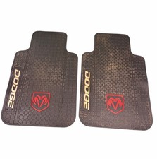 Vintage Dodge Ram Rubber Floor Mats Pair Classic Honeycomb Logo Red Oem