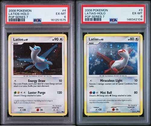2008 POKEMON POP SERIES 7 #3 #4 LATIOS & LATIAS HOLO PSA 6