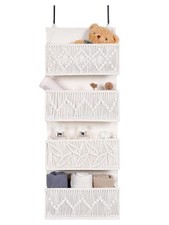 Macrame Over the Door Organizer Boho Decor Nursery Storage, Leaf Weaving Clos...