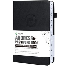 Address Book with Alphabetical Tabs, Hardcover Password Book, Address Organiz...
