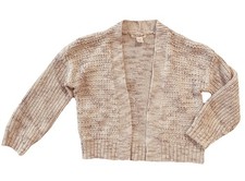 Girls Cat  Jack Beige Cardigan Sweater XS 4/5 Long Sleeve Open Front