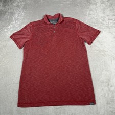 Eddie Bauer Travex Polo Shirt Mens Large Red Short Sleeve Casual Preppy