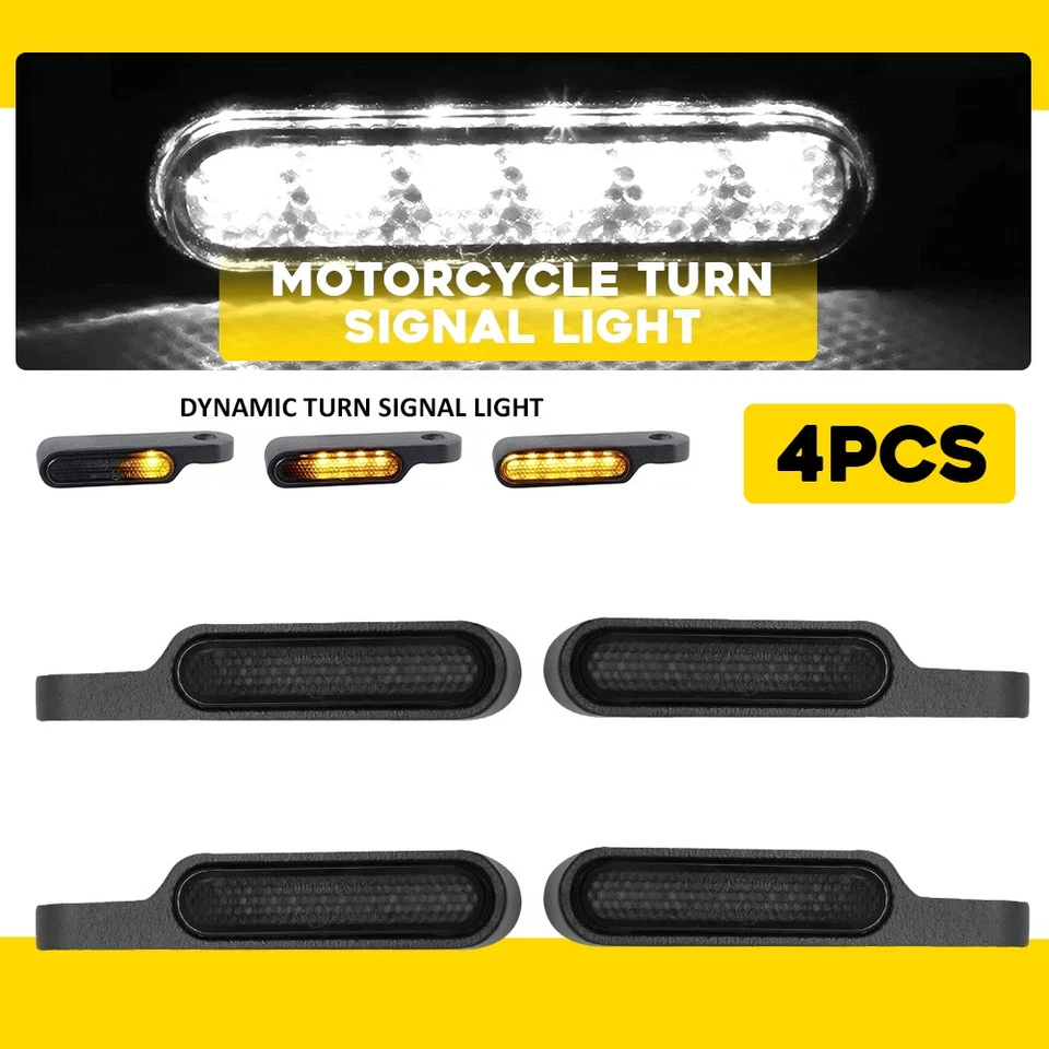 4X Mini Luz LED Intermitente Manillar Intermitente Motocicleta para Harley Sportster Foto 3 de 4