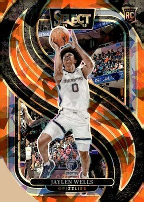 JAYLEN WELLS RC 2024-25 Panini Select /275 Orange Cracked Ice