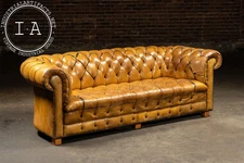 Tufted Leather Chesterfield Sofa in Camel