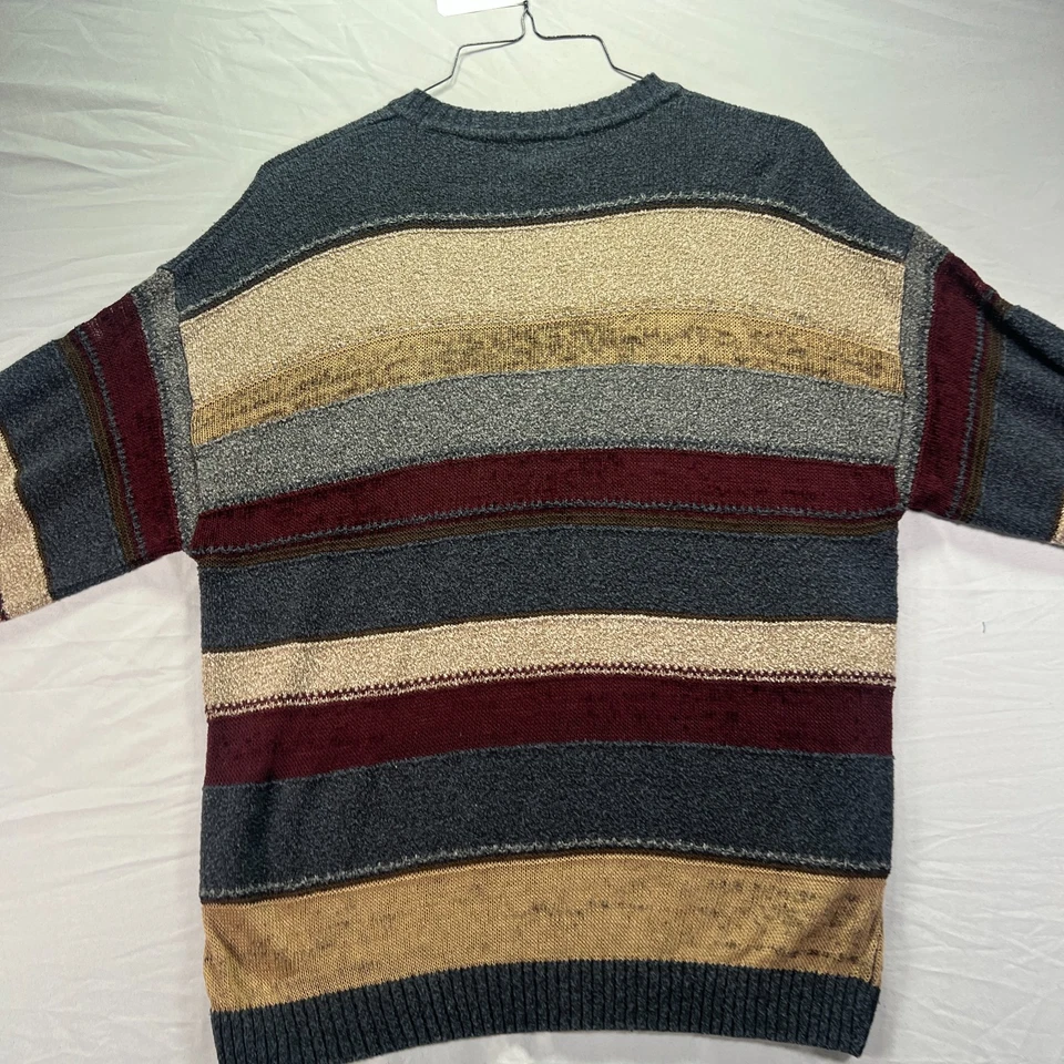 Suéter Dockers Grandpa Para Hombre Mediano Multicolor Rayas Acrílico Tejido Delgado Transparente Foto 3 de 4