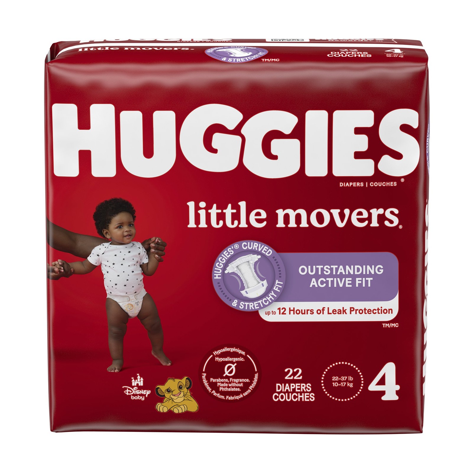 Huggies Little Movers Baby Baby Diaper Size 4 22 to 37 lbs. 49679 22 Ct