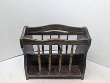 Vintage Wooden Wood Magazine Record Rack Holder Mid-Century MCM Hand Painted