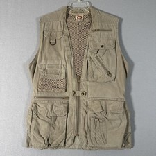 Vintage 80s Banana Republic Men  s Medium Fishing Vest Multi Pocket Mesh Stains 