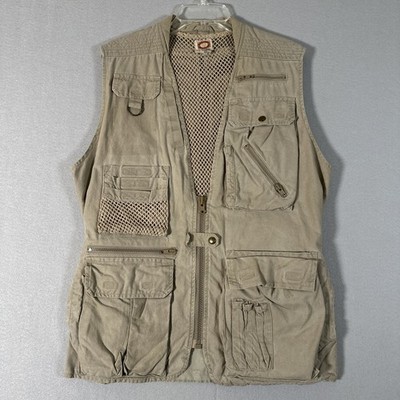Vintage 80s Banana Republic Men s Medium Fishing Vest Multi Pocket Mesh (Stains)