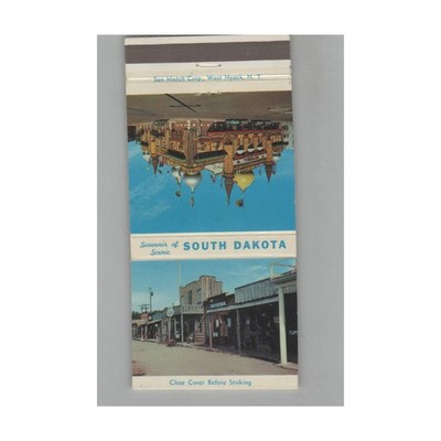 Matchbook Cover South Dakota Scenic Souvenir With Town Illustrations Corn Palace
